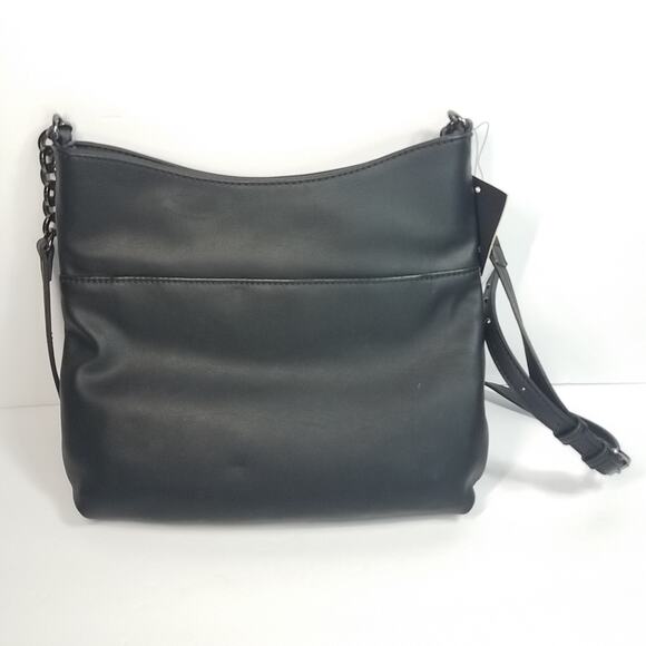 Simply Vera Wang Crossbody Purse Black White Stripes w/ Chain Accent Strap - Picture 3 of 8